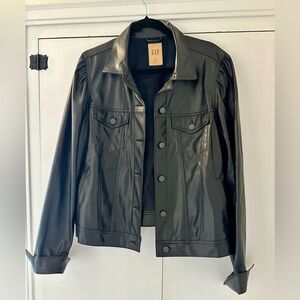 GAP Puff Sleeve Vegan Leather Jacket  XL Tall
